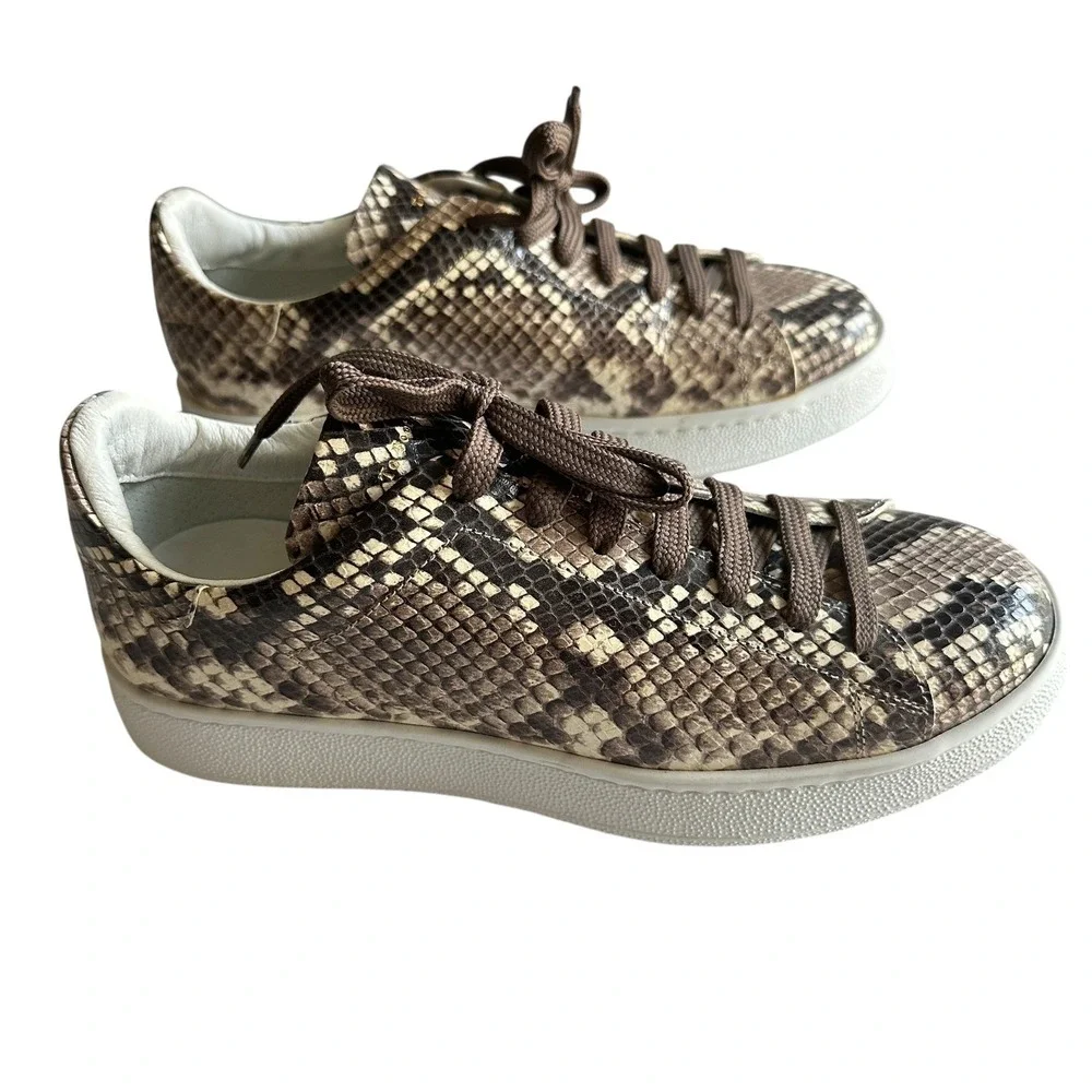 To Boot New York Adam Derrick Python Leather Sneakers Kelly Africa  Women Size 8